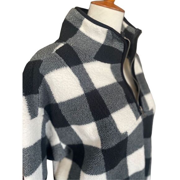 Como Vintage Black and White Checkered Half Zip Mock Collar Pullover Size XL - Picture 3 of 12